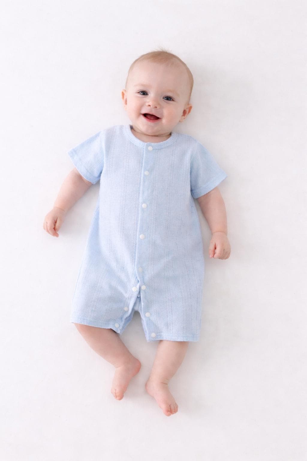 Baby Cotton Short Sleeve Button Romper