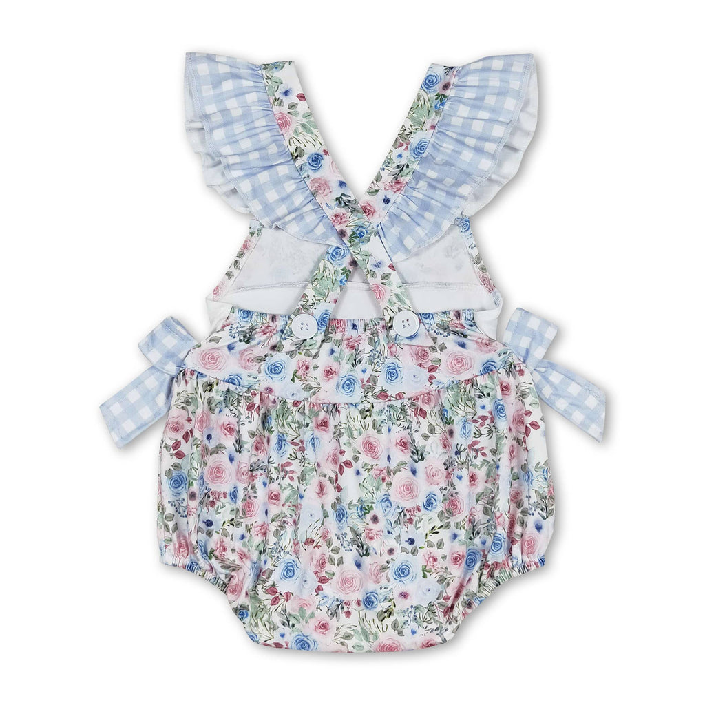Daddy's girl flutter sleeves floral baby girls romper