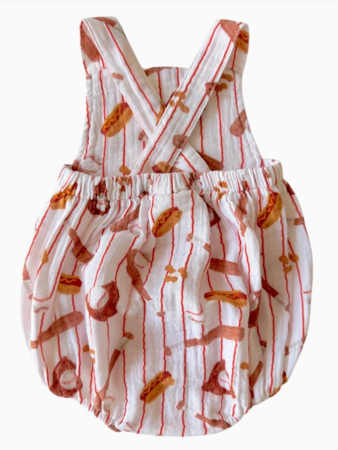 Muslin Retro Sunsuit, Baseball Game