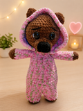 Hoodie Bear-preorder-handmade dark brown skin