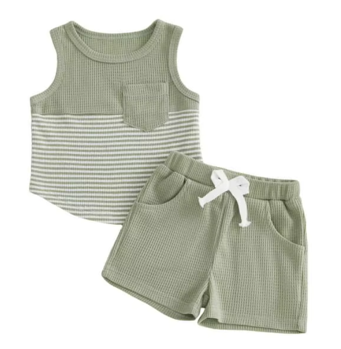 Green Striped Outfit set