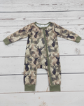 Baby Boy Deer Print Zip Romper