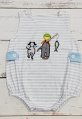 Baby Boy Fishing Lure Appliqué Bubble