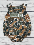 Mama's Boy Appliqué Camouflage Printed Baby Bubble