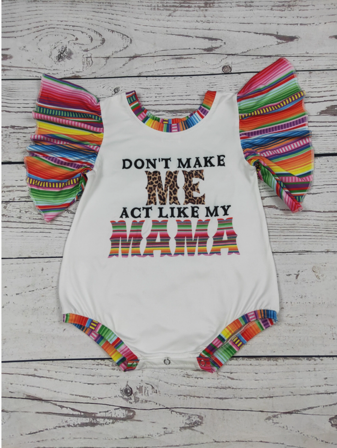 Serape Printed Western Baby Girl Bubble