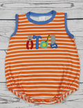 stripe Tools Appliqué Baby Boy Bubble