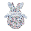 Daddy's girl flutter sleeves floral baby girls romper
