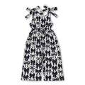 Straps black bow kids girls summer jumpsuit